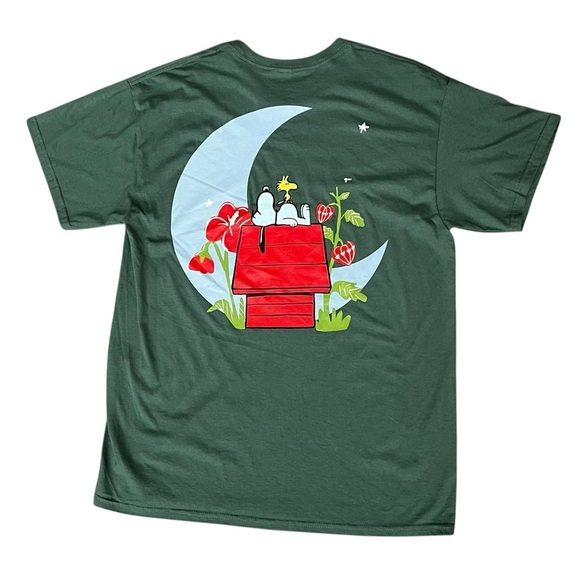 Peanuts Snoopy Green Men’s Large Short Sleeve T-Shirt - Picture 1 of 5